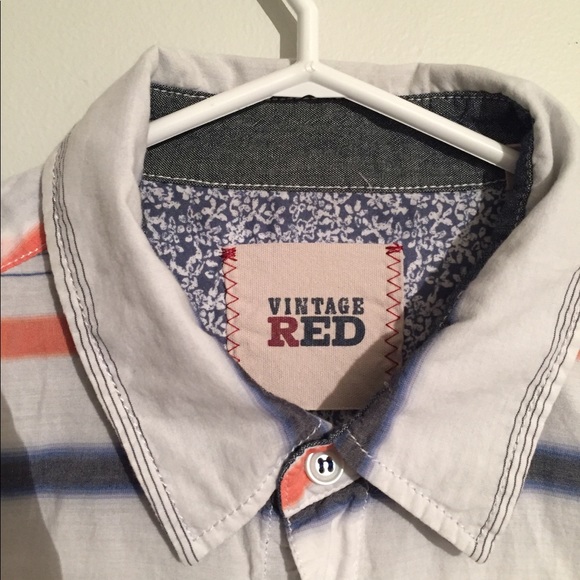 Vintage Red Large Button Down Shirt - Picture 3 of 4